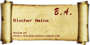 Blocher Amina névjegykártya